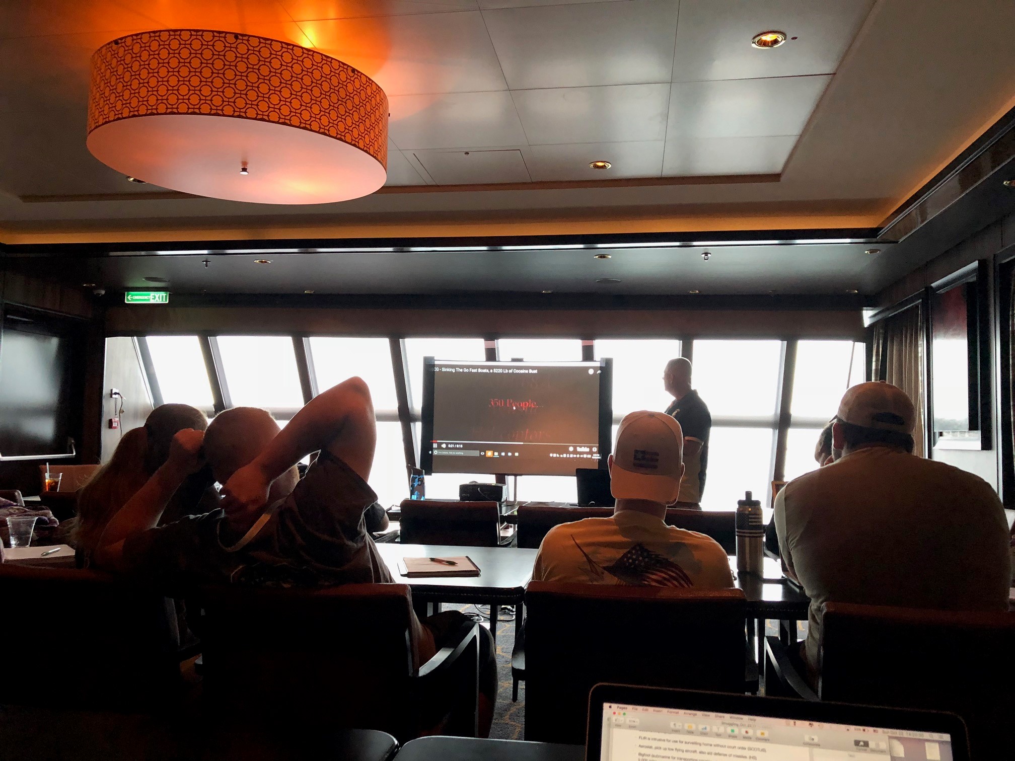 An onboard lecture during a day at sea on the cruise